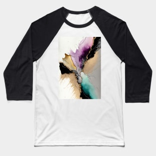 Fractured Fawn - Abstract Alcohol Ink Resin Art Baseball T-Shirt